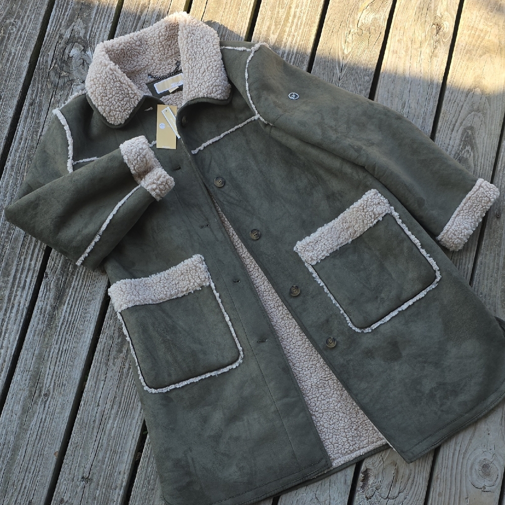 MICHAEL Michael Kors Olive Shearling Coat